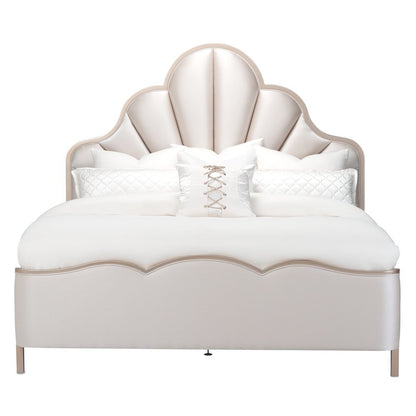 Malibu Crest Eastern King Scalloped Panel Bed - Chardonnay