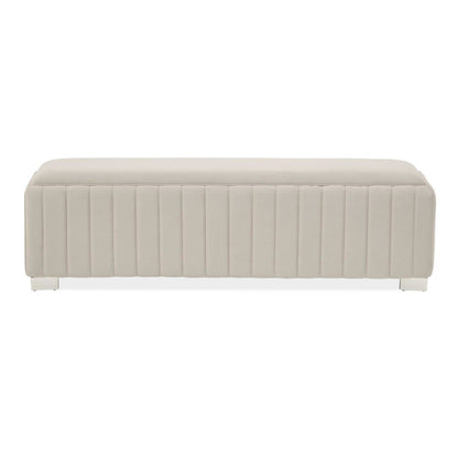 Amaryllis Velvet Accent Bench - Taupe/Chrome