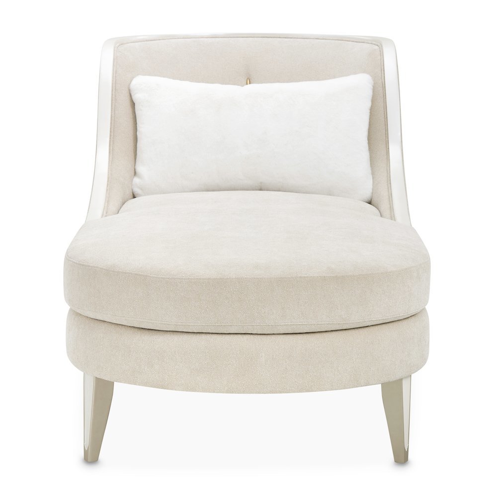La Marisia Chenille Chaise - Tranquil/Light Champagne