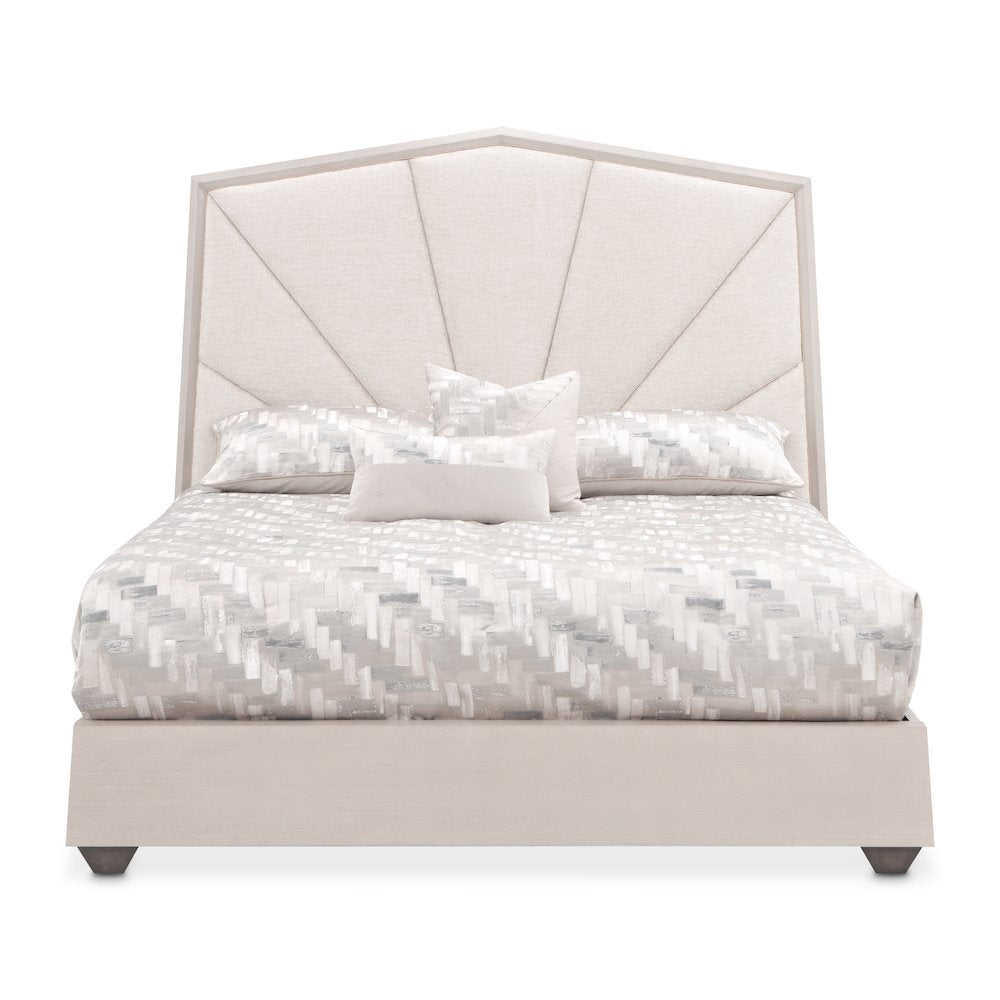 Fantosini King Tufted Panel Bed - Silver Mist