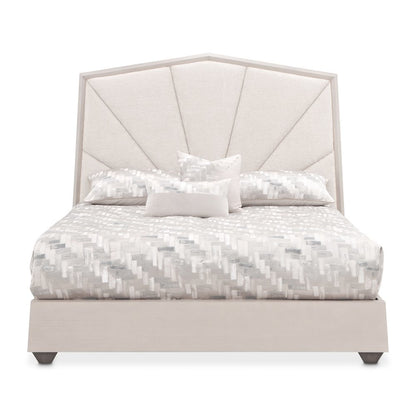 Fantosini King Tufted Panel Bed - Silver Mist