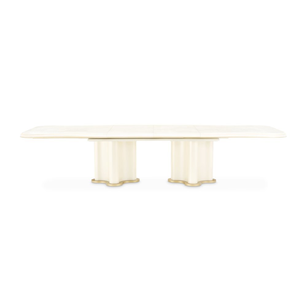 La Terrazza Double Pedestal Dining Table - Creamy Pearl