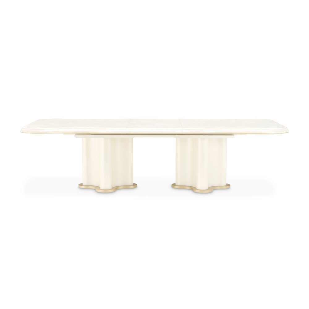 La Terrazza Double Pedestal Dining Table - Creamy Pearl