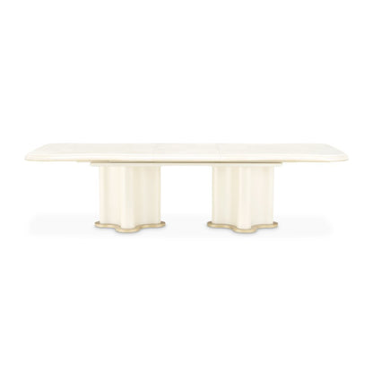 La Terrazza Double Pedestal Dining Table - Creamy Pearl