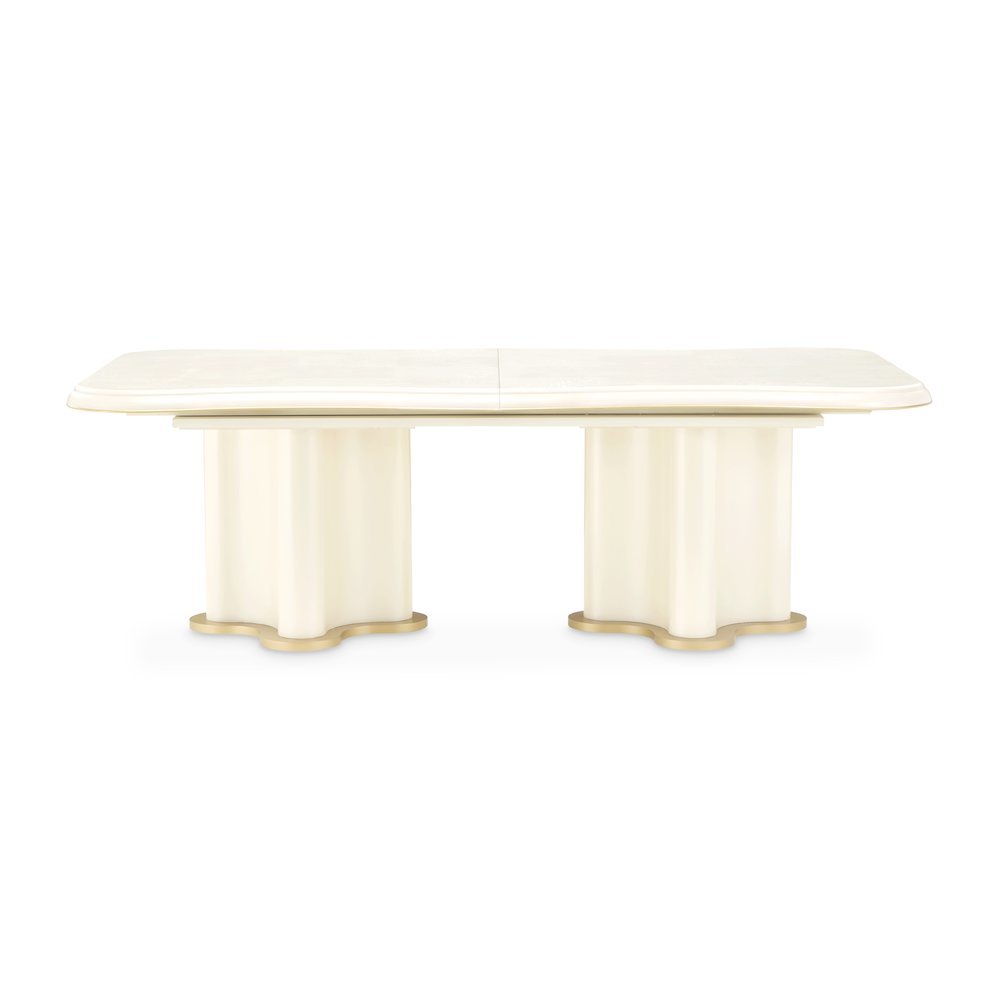 La Terrazza Double Pedestal Dining Table - Creamy Pearl