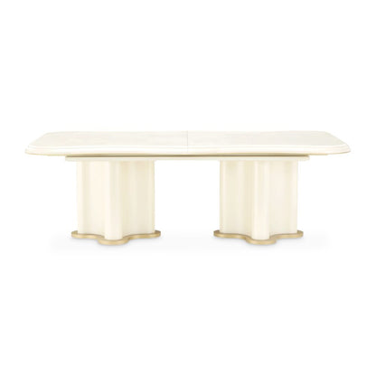 La Terrazza Double Pedestal Dining Table - Creamy Pearl