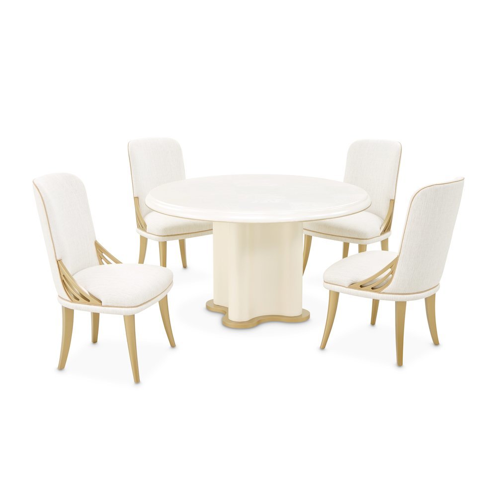 La Terrazza 54" Round Dining Table - Creamy Pearl