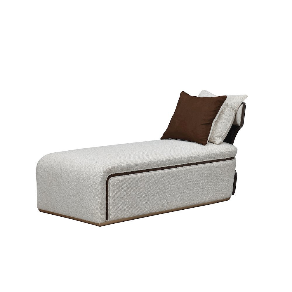 West Kensington Chaise - Buff/Medium Espresso