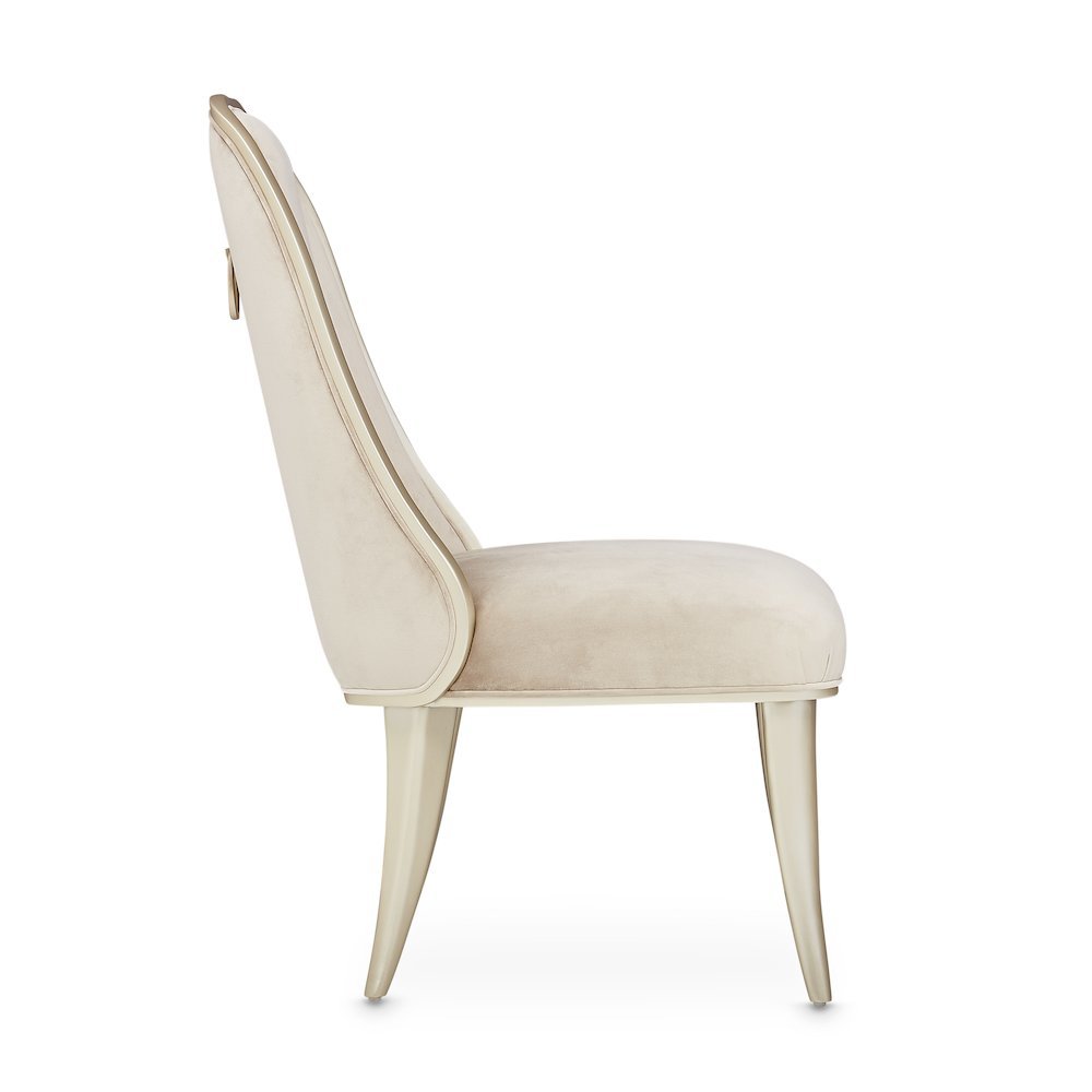 Velvet Chairs Set of 2, Beige Chairs for Dining Table with Tall Back