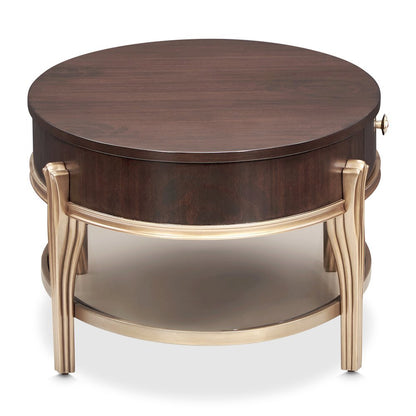 Camellia Field Oval Cocktail Table - Warm Pecan