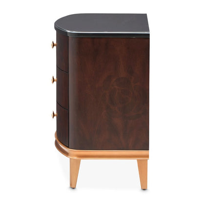Camellia Field Nightstand - Warm Pecan