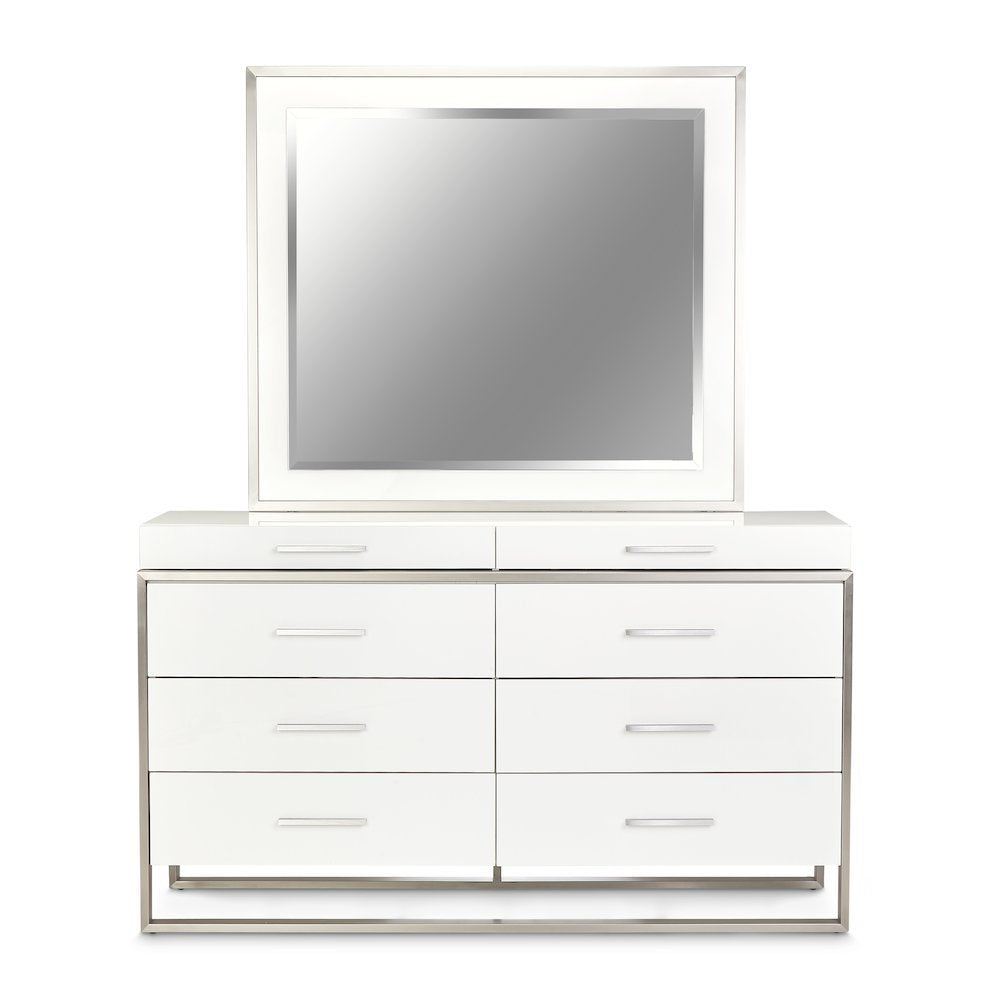 Marquee Dresser with Mirror - Cloud White