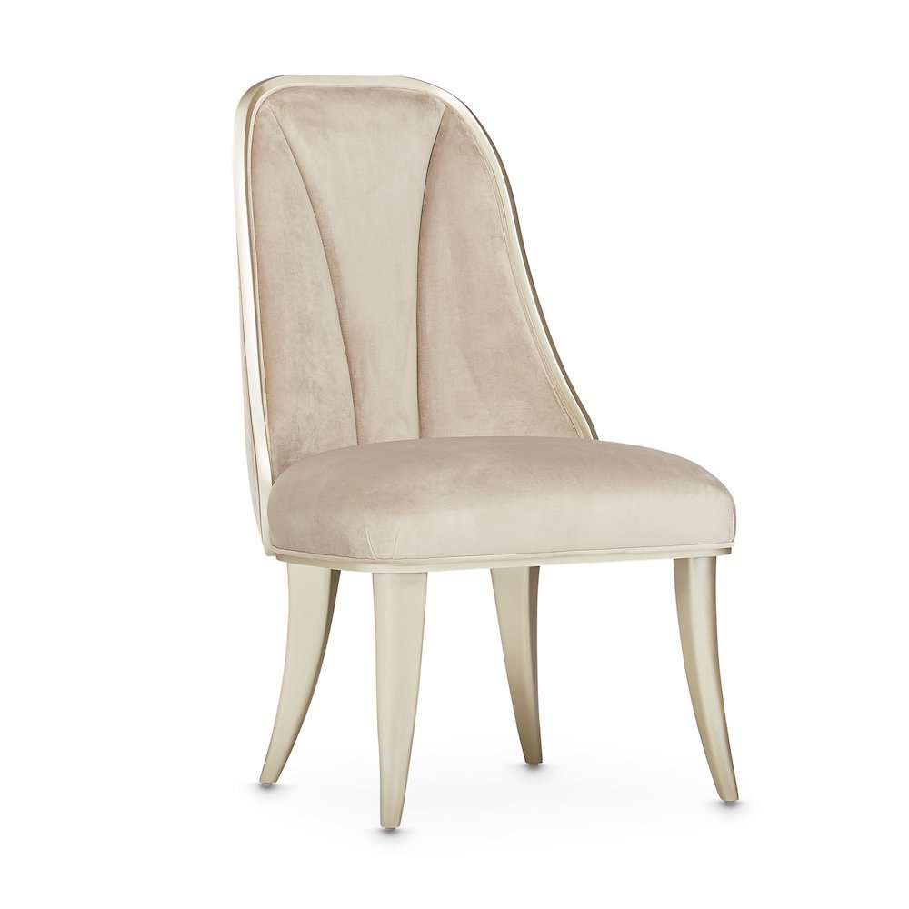Velvet Chairs Set of 2, Beige Chairs for Dining Table with Tall Back