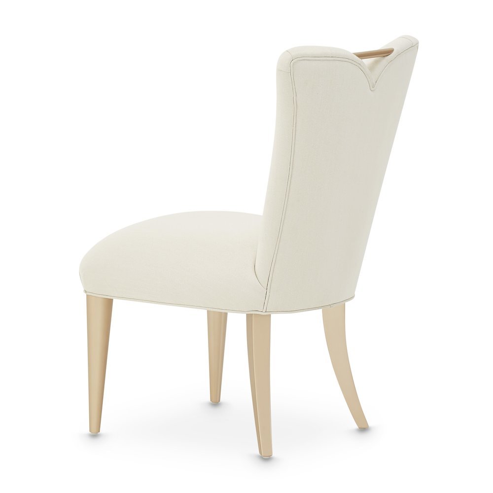 Elegant Upholstered Dining Chairs Set of 2 – Champagne Finished Side Chairs
