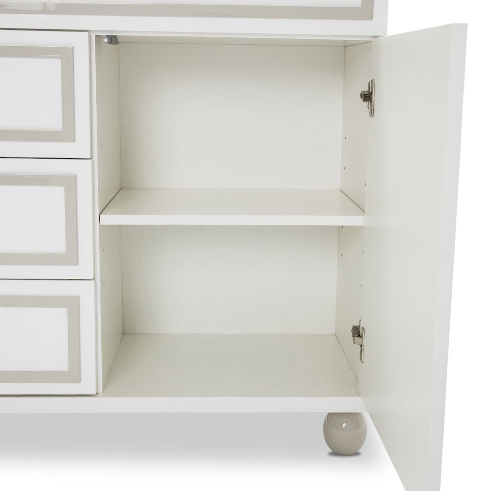 Sky Tower Dresser with Mirror - Cloud White
