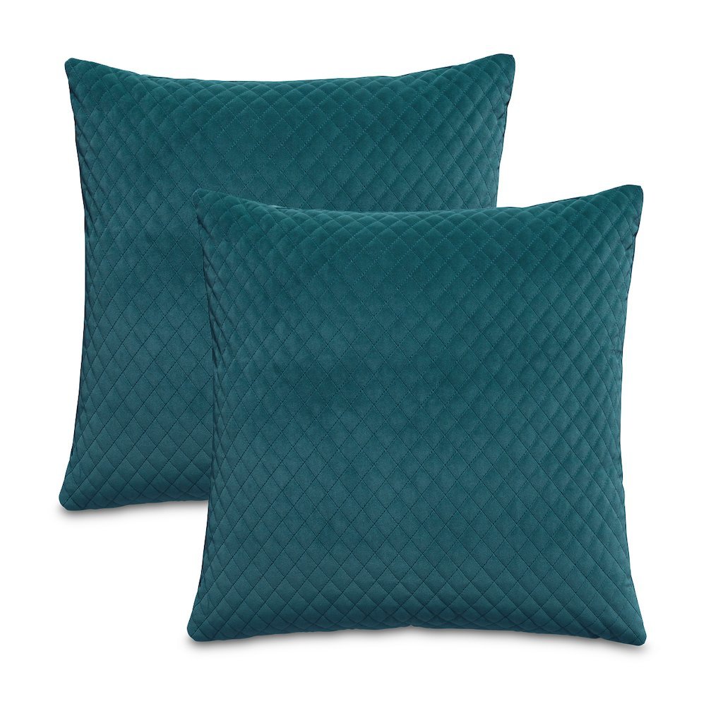 Gemma 21" Velvet Throw Pillow, Set of 2 - Juniper