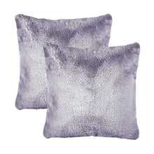Hopps 20" Faux-Fur Throw Pillow, Set of 2 - Platinum