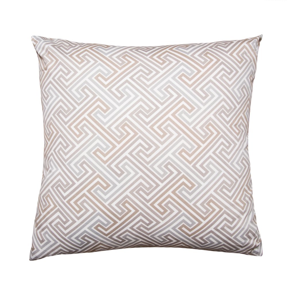 Labyrinth 22" Square Throw Pillow, Set of 2 - Travertine/Gray