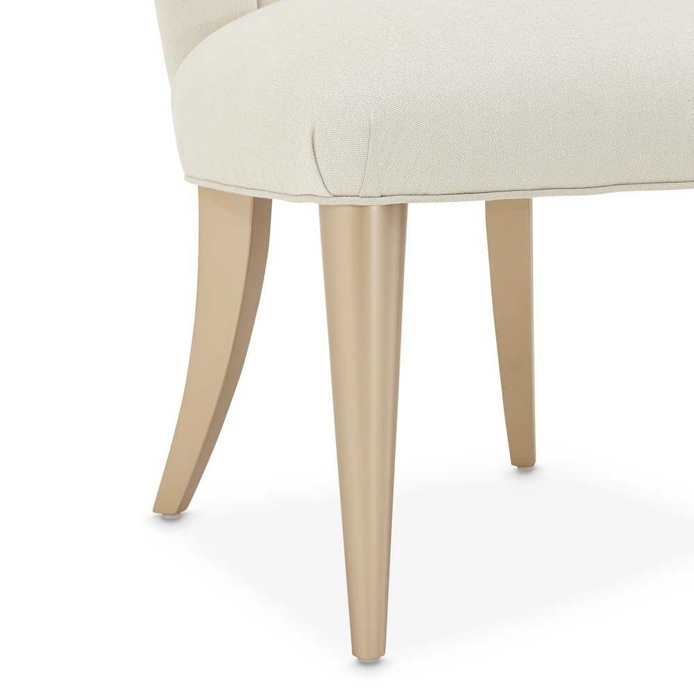 Elegant Upholstered Dining Chairs Set of 2 – Champagne Finished Side Chairs