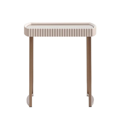 Lisbon Side Table - Silken Cream/Bronze