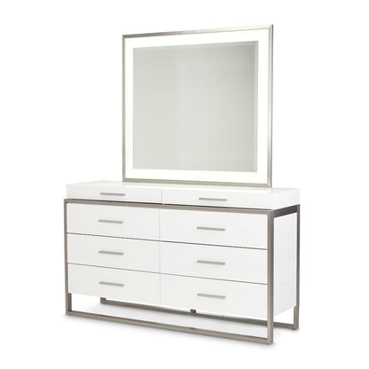Marquee Dresser with Mirror - Cloud White