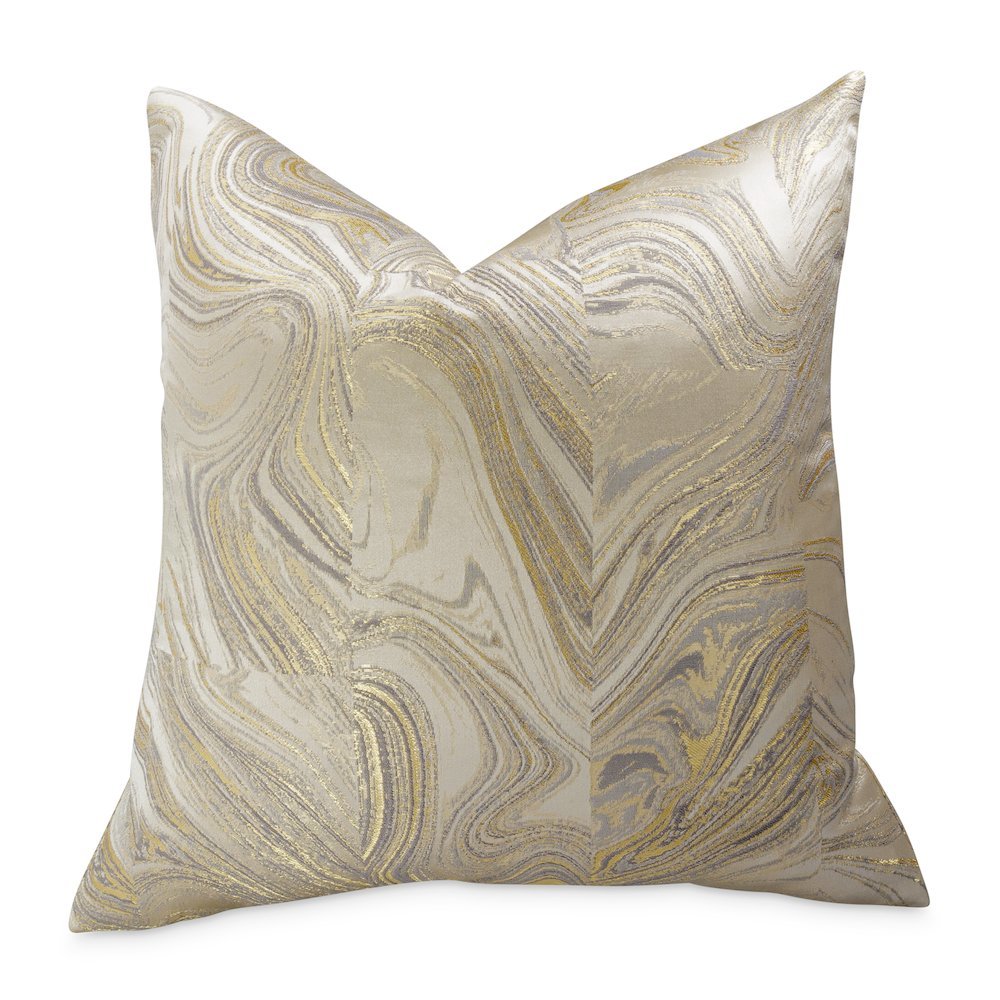 GLAMtastic Naomi 19" Square Pillow, Set of 2 - Champagne