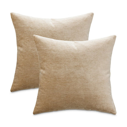 The Smith 20" Square Chenille Pillow, Set of 2 - Camel