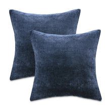 The Smith 20" Square Chenille Pillow, Set of 2 - Midnight