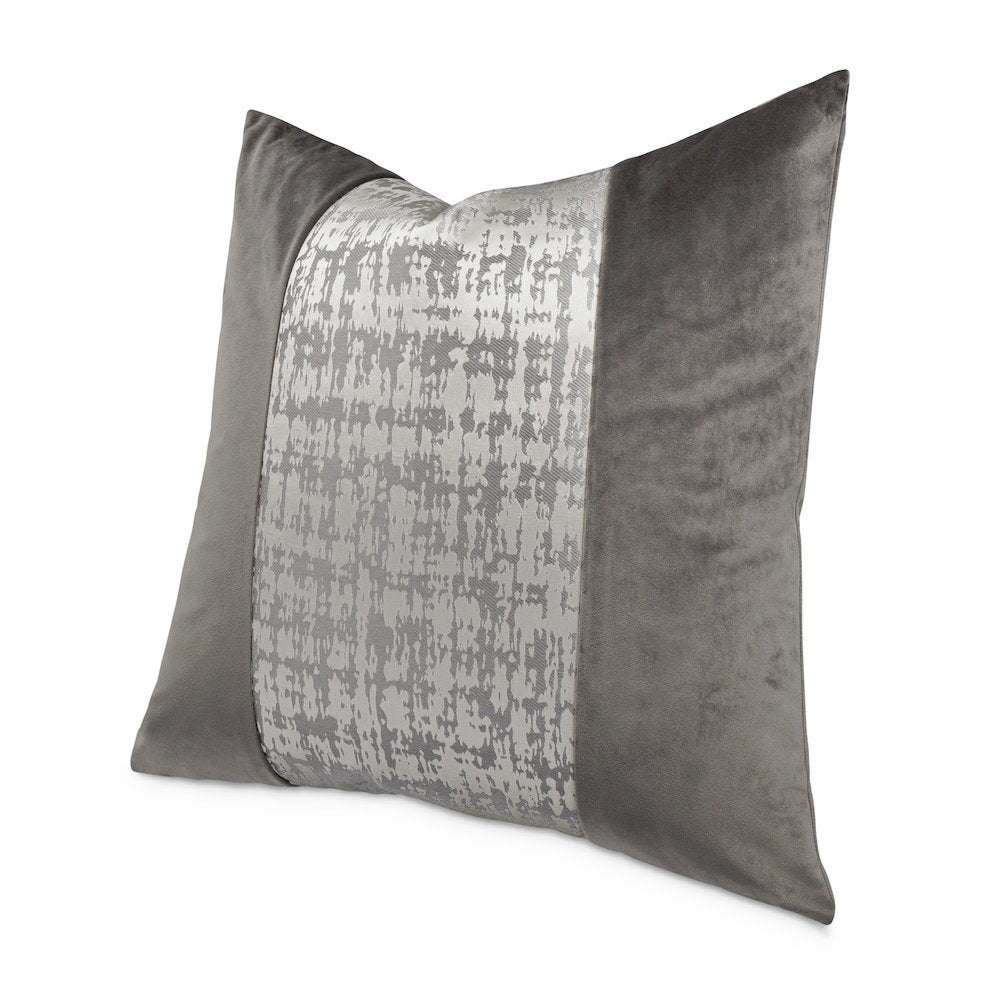 GLAMtastic Hodges 21" Pieced Pillow, Set of 2 - Silver