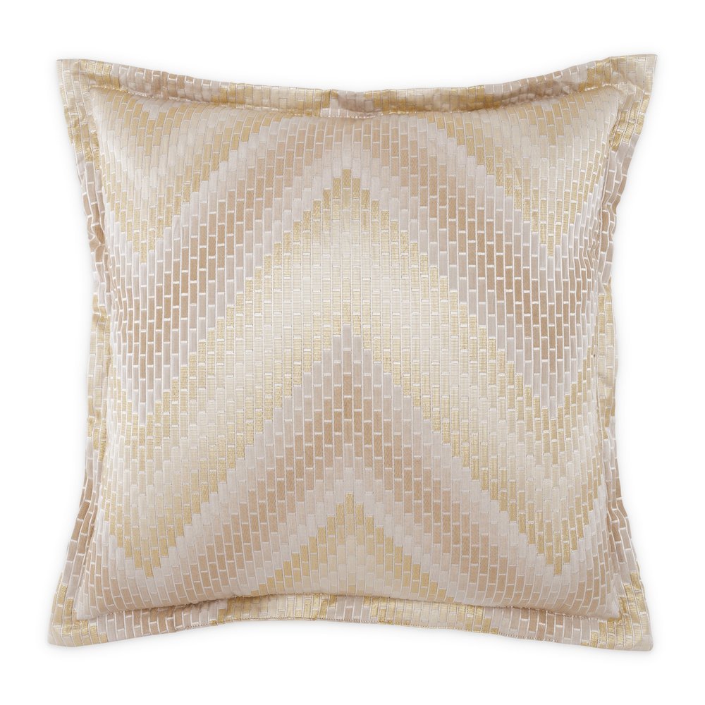 GLAMtastic Infinity 22" Flange Pillow, Set of 2 - Gold