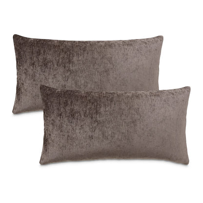 The Smith 13"x24" Oblong Chenille Pillow, Set of 2 - Graphite