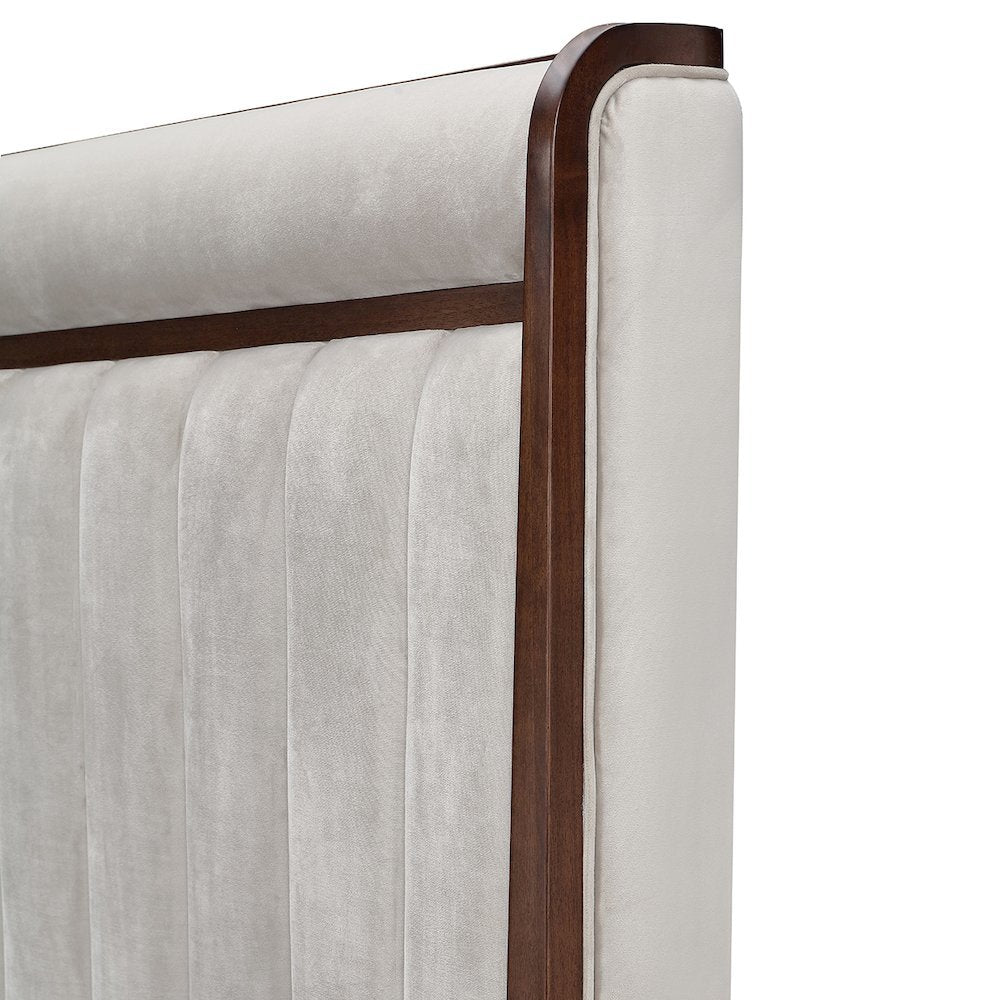 Houston Eastern King Channel Tufted Panel Bed - Porcini/Walnut