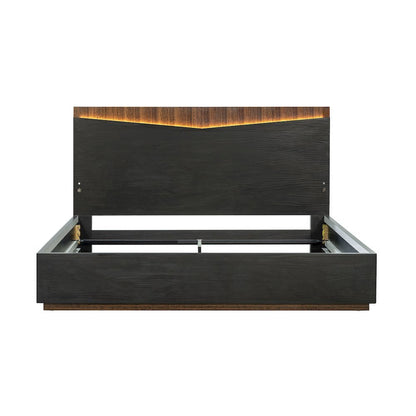 Kayner Eastern King Bed with LED Lights - Charcoal