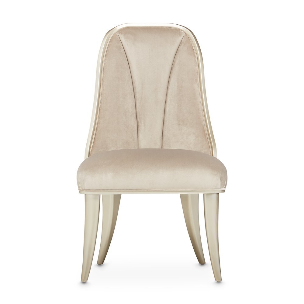 Velvet Chairs Set of 2, Beige Chairs for Dining Table with Tall Back