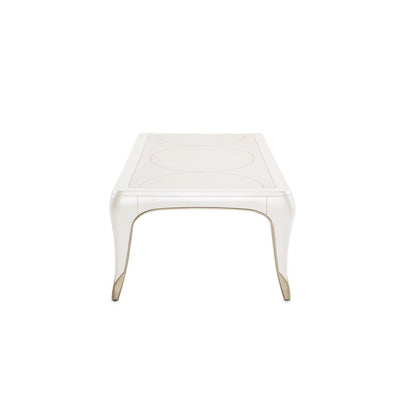 White and Wood Coffee Table – Rectangular Table for Living Room Décor