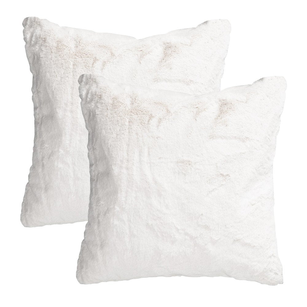 Hopps 20" Faux-Fur Throw Pillow, Set of 2 - Cloud