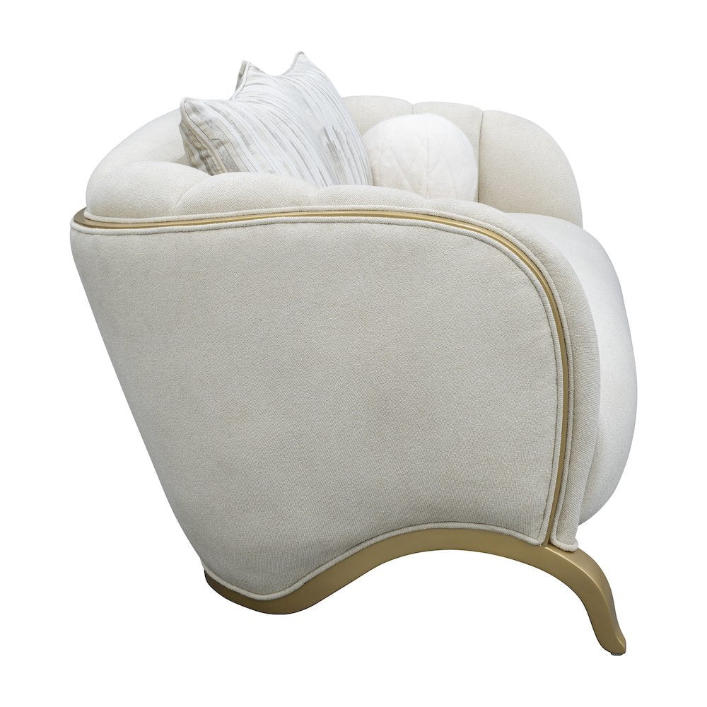 Scotts Square Loveseat - Cornsilk/Light Champagne