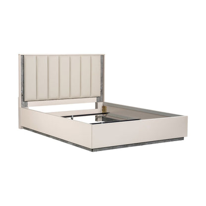 Pavira Queen Bed with LED Lights - Stone