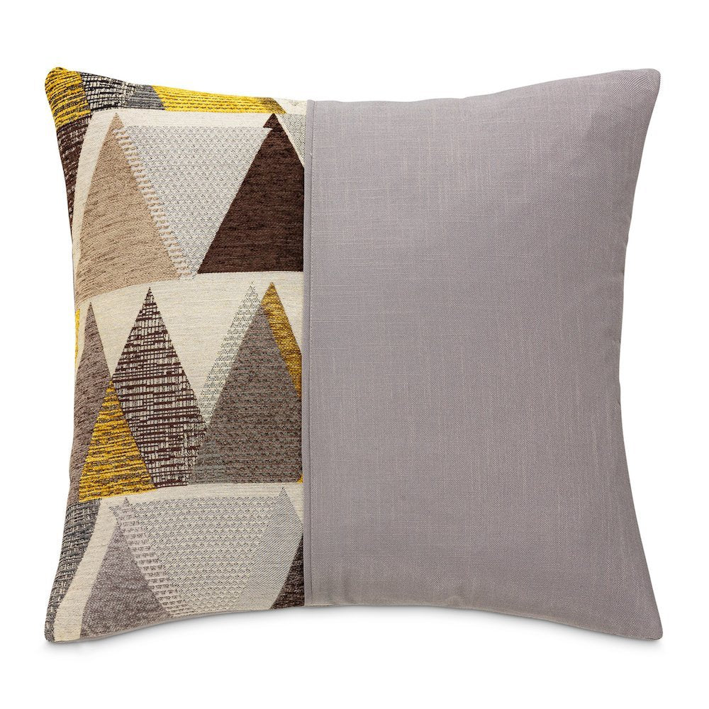 Serenade Knox 21" Pieced Pillow, Set of 2 - Gray/Citrine