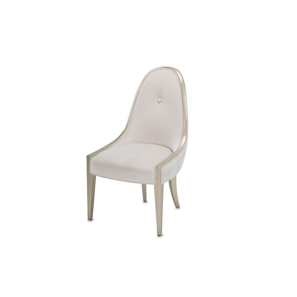 Velvet Upholstered Dining Chair for Dining Table in Beige Finish