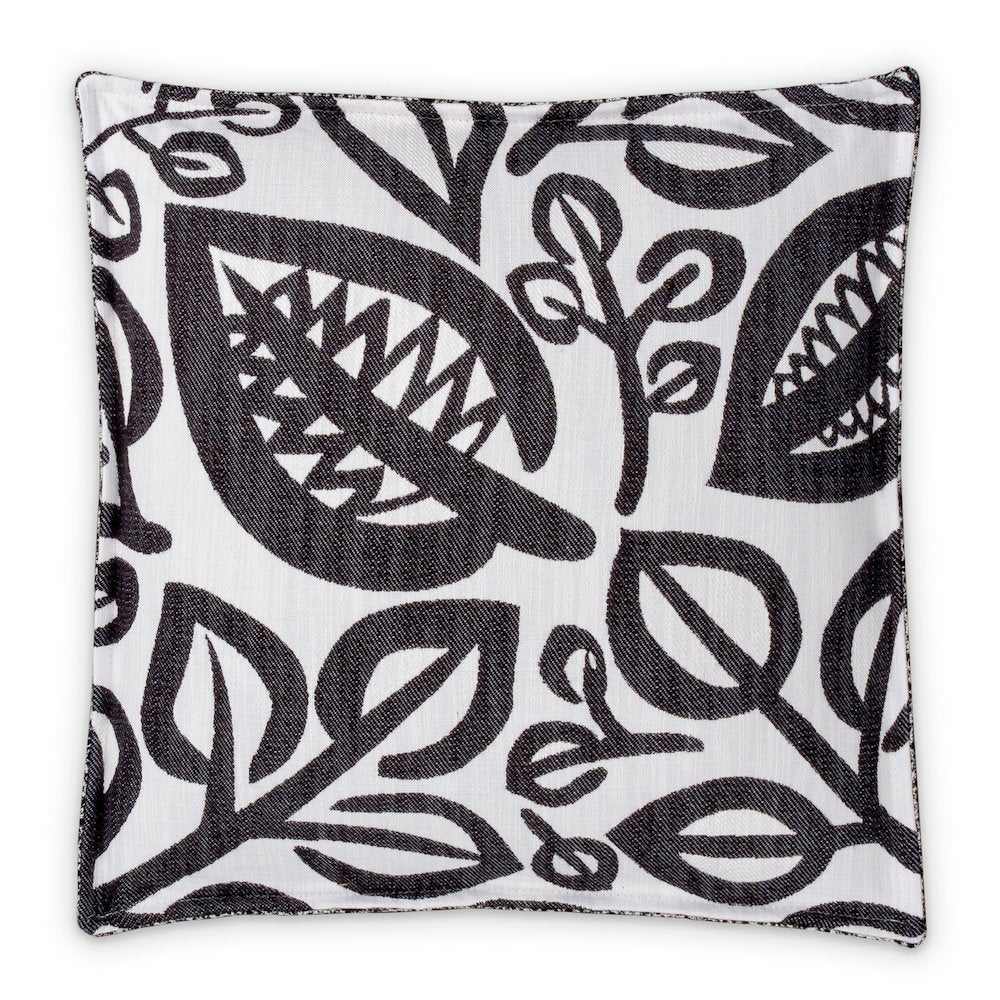Uptown Downtown Zest 18" Square Box Throw Pillow, Set of 2 - Black/White