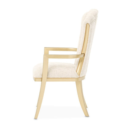 Fantosini Dining Arm Chair, Set of 2 - Natural/Gold