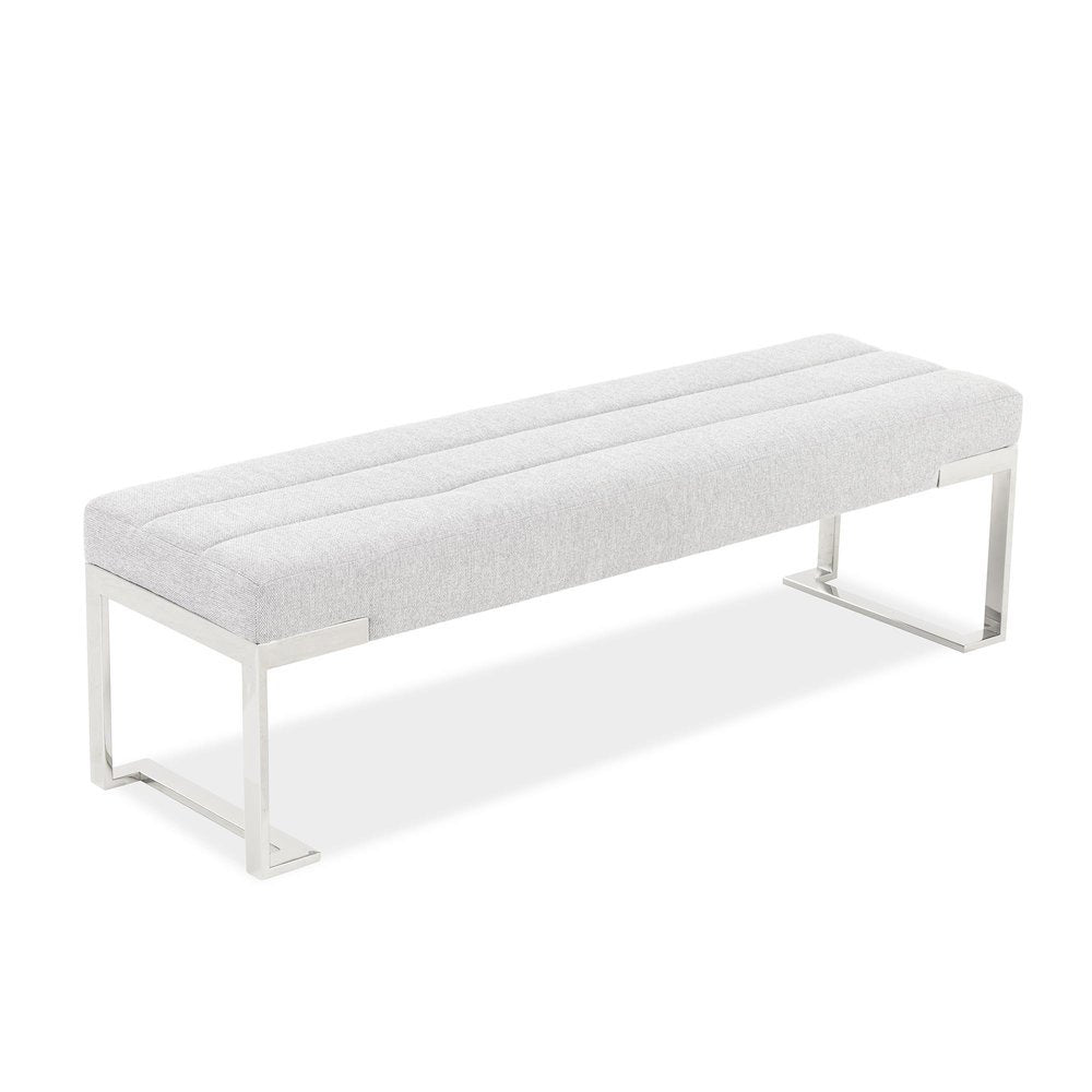 Tulip Accent Bench - Gray/Chrome