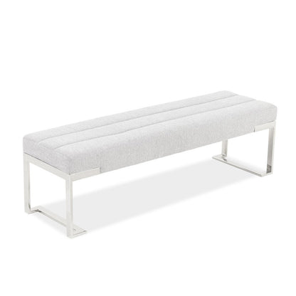Tulip Accent Bench - Gray/Chrome