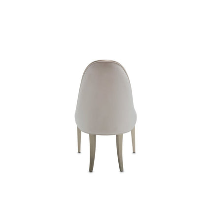 Velvet Upholstered Dining Chair for Dining Table in Beige Finish
