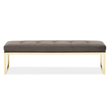 Dahlia Velvet Accent Bench - Chocolate/Gold