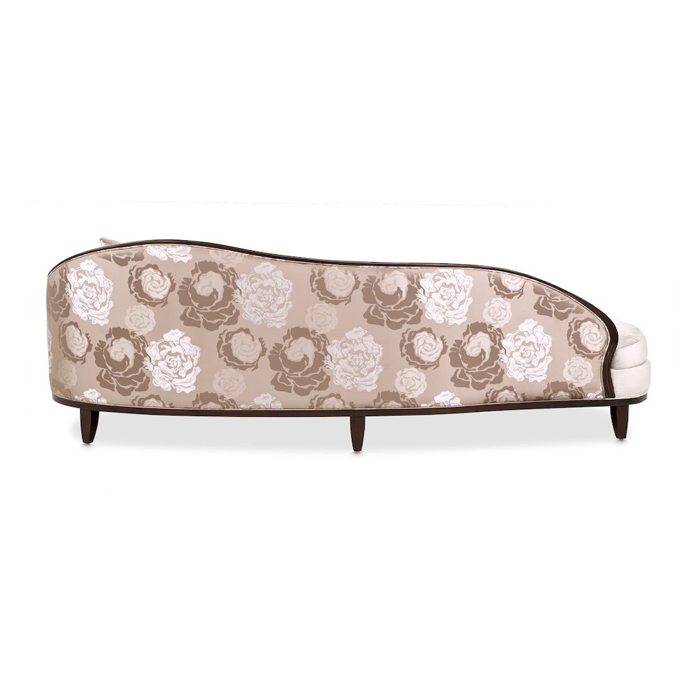 Camellia Field Asymmetrical Velvet Sofa - Porcini/Warm Pecan