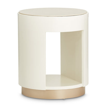 La Rachelle Round End Table  - Champagne