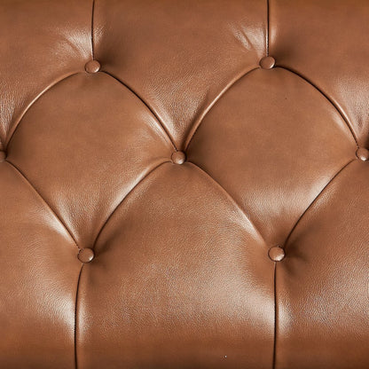 Cortina Leather Bedside Bench - Honey Walnut