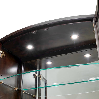 Camellia Field Display Cabinet - Warm Pecan